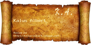 Kalus Albert névjegykártya