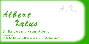 albert kalus business card